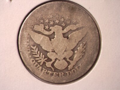 1895 Barber Quarter off-center strike error showing design shifted from center with visible blank planchet crescent